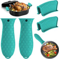 Silicone Heat-resistant Handle Covers Cast Iron Pot Holders Skillet Zpaxo 4pcs Green