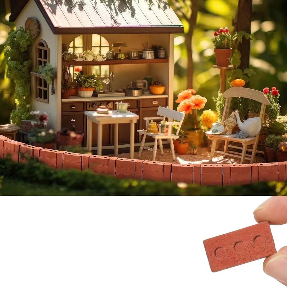 Mini Three-Hole Brick 200/50pcs -DIY Miniature Brick Building Realistic Fake Bricks for Fairy Garden Construction, Decorations Zpaxo