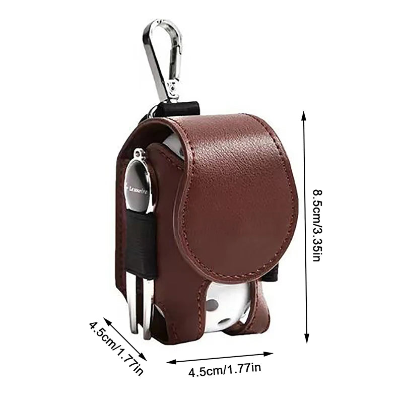 Mini Golf Ball & Tee Bag – PU Leather Belt Clip Waist Pouch