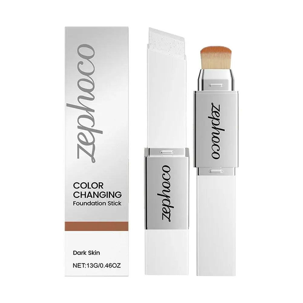 2-in-1 Color-Changing Foundation Stick – Matte & Moisturizing Foundation Stick Zpaxo dark skin