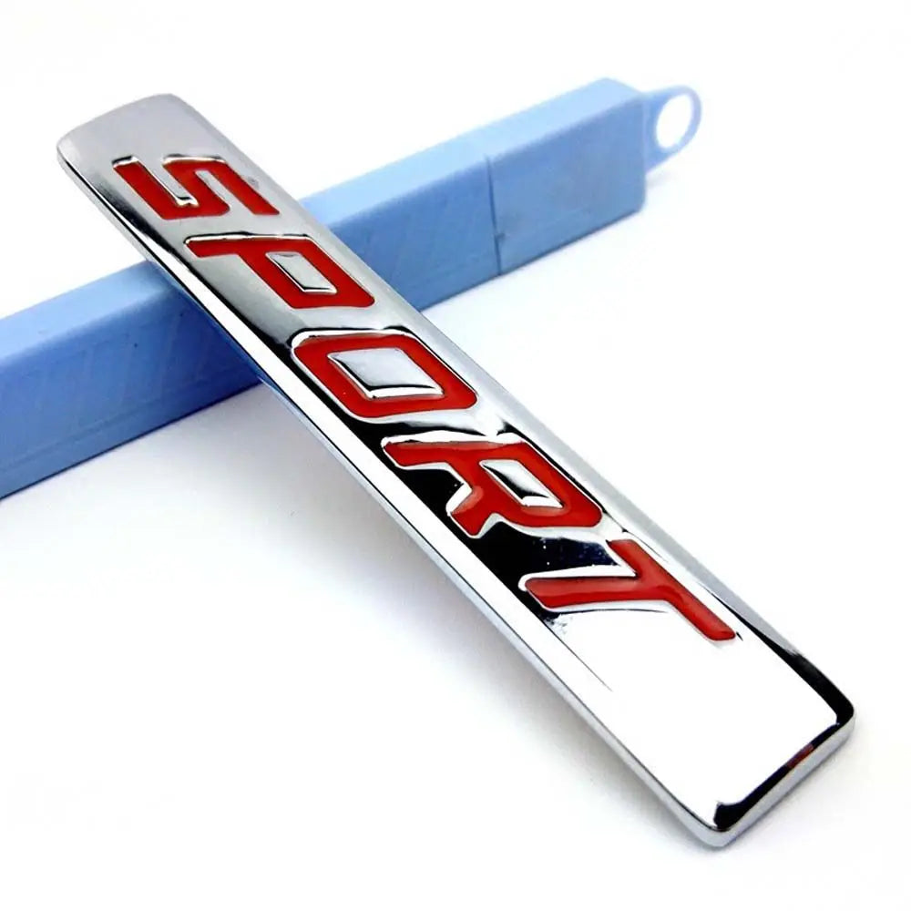 Black Red Metal Badge Square Bar Zinc Alloy Car Styling Decal Emblem Zpaxo