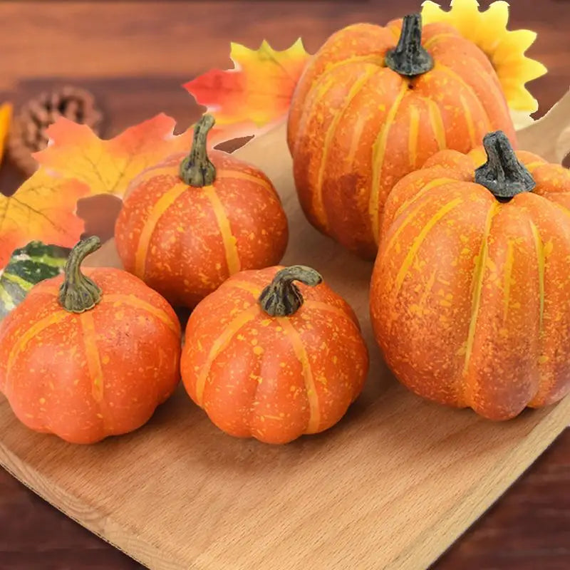 7 PCS Artificial Fake Pumpkin Decorative Foam Pumpkin Figurine Realistic Multifunctional for Table Centerpieces Decoration Zpaxo