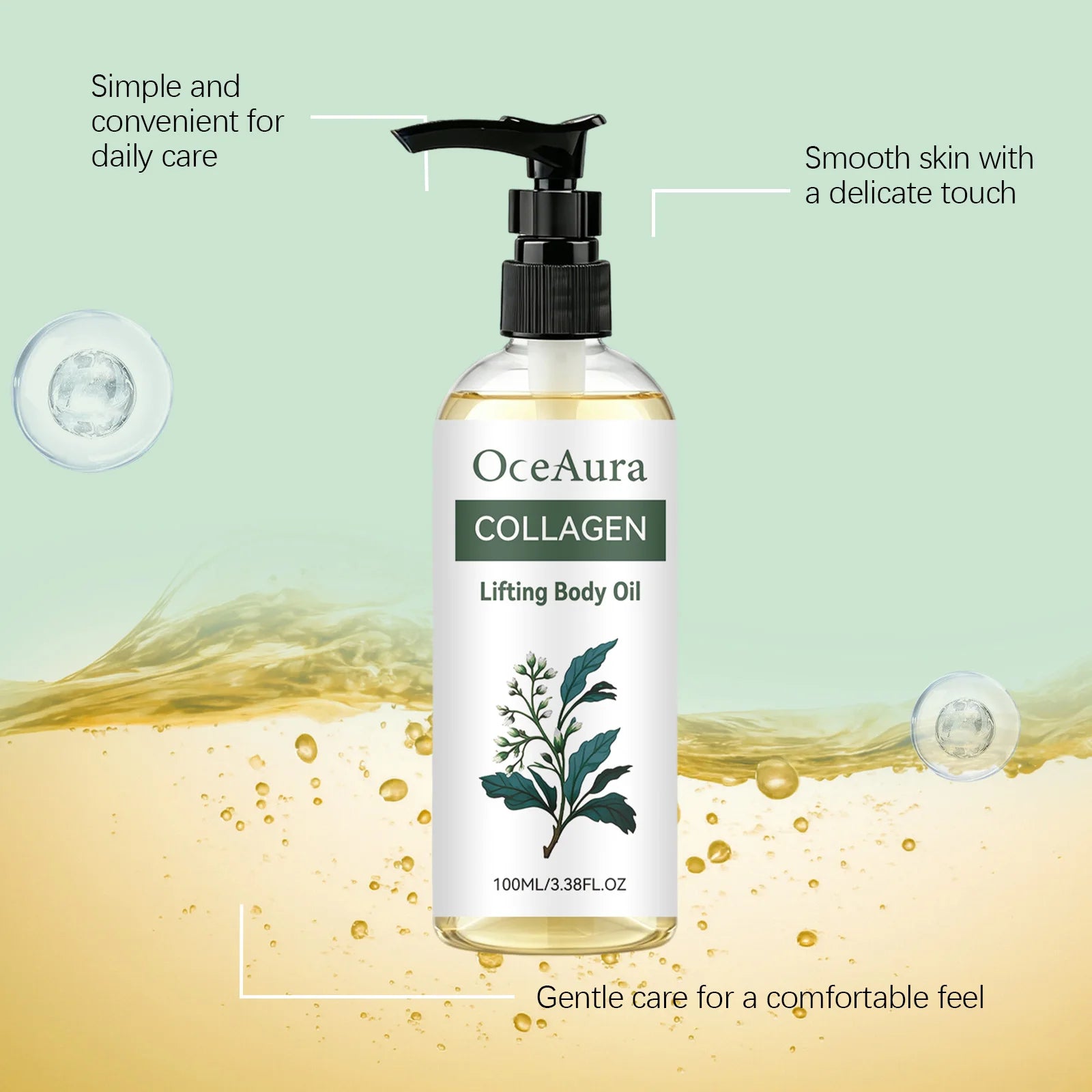 OceAura Collagen Lifting Body Oil – Firming & Hydrating Skin Firming Body Oil Zpaxo