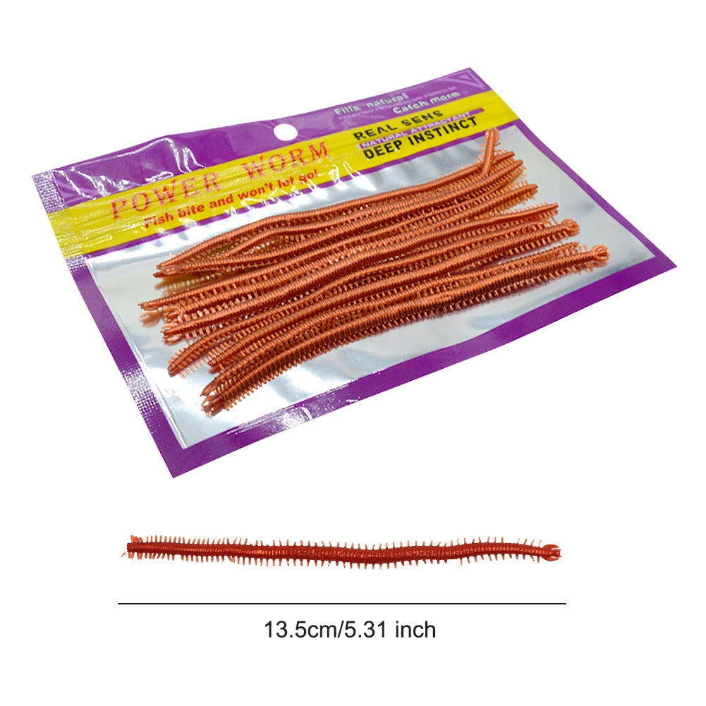 Lot Fishing Lures Lifelike Fishy Smell Soft Worm Freshwater Saltwater