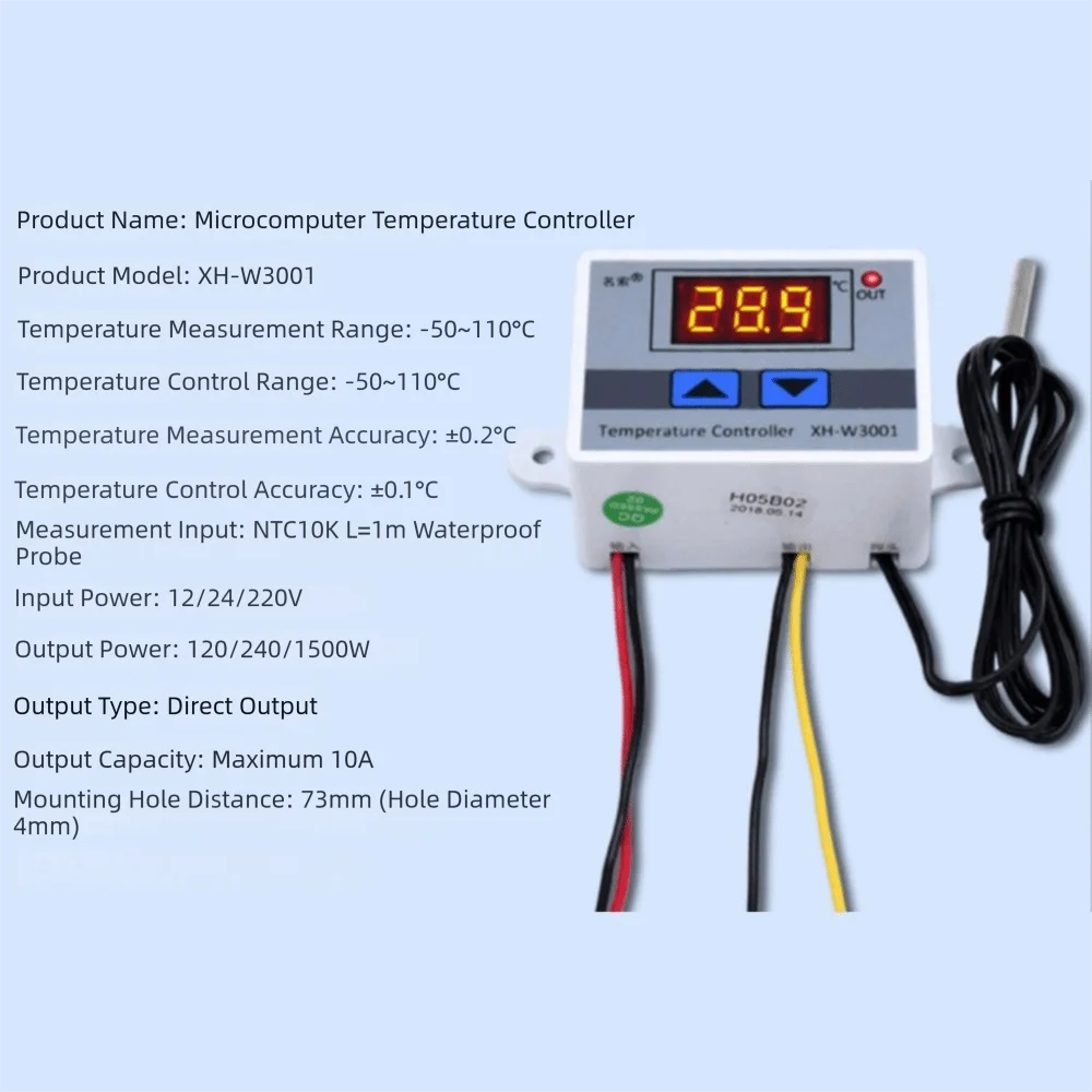 XH-W3001 Temperature Controller LED Digital 12V 24V 110-220V Zpaxo