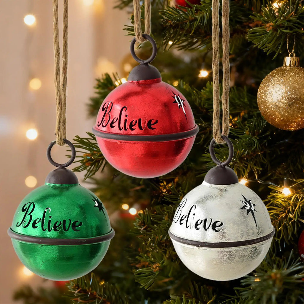 Christmas Tree Decorations Charm Handmade Hangable Rope Jingle Bell