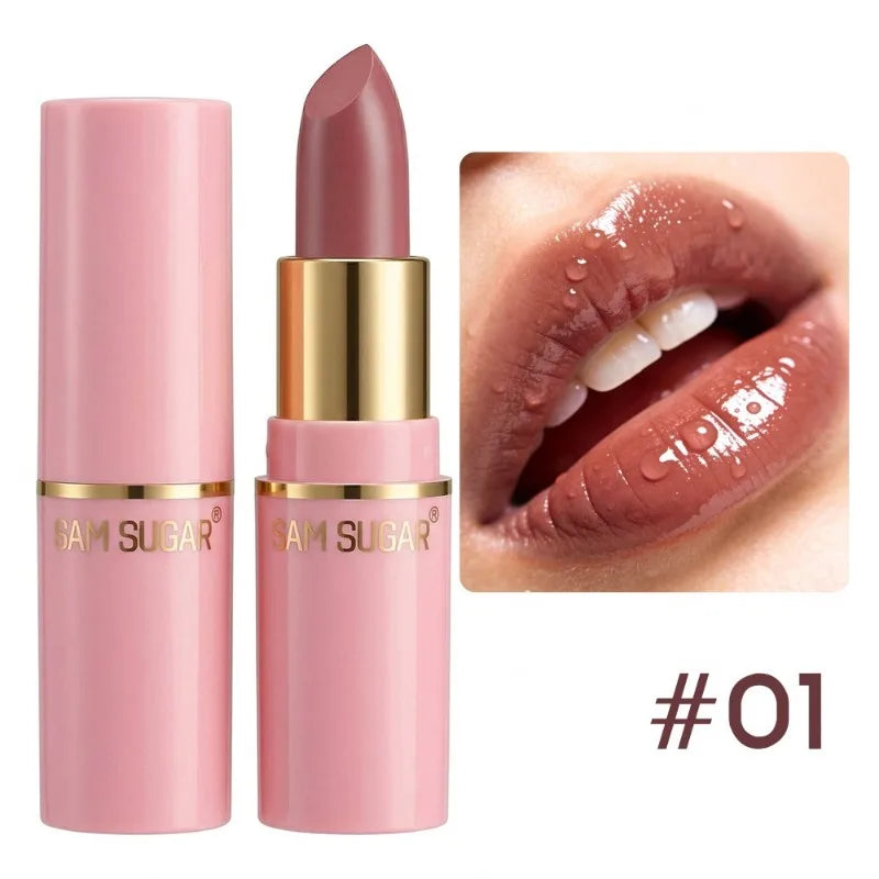 Hydrating Cherry Red Lipstick Velvet Glossy Finish Lip Tint Highly