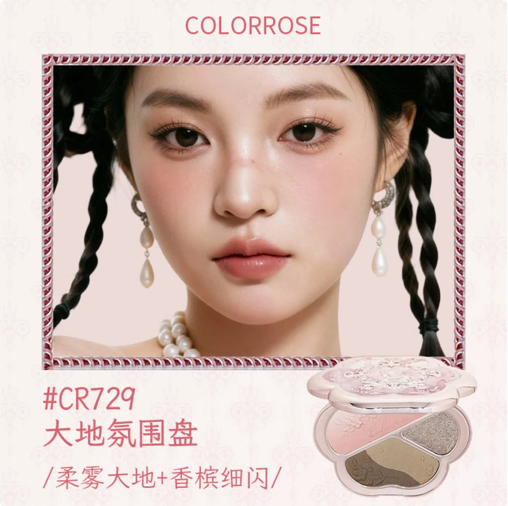 COLORROSE WESTERN ANTIQUE CHEEK PALETTE 8.5G BLUSH Matte Satin Finish Blush Monochrome Pearlescent Makeup Cosmetics Zpaxo CR729