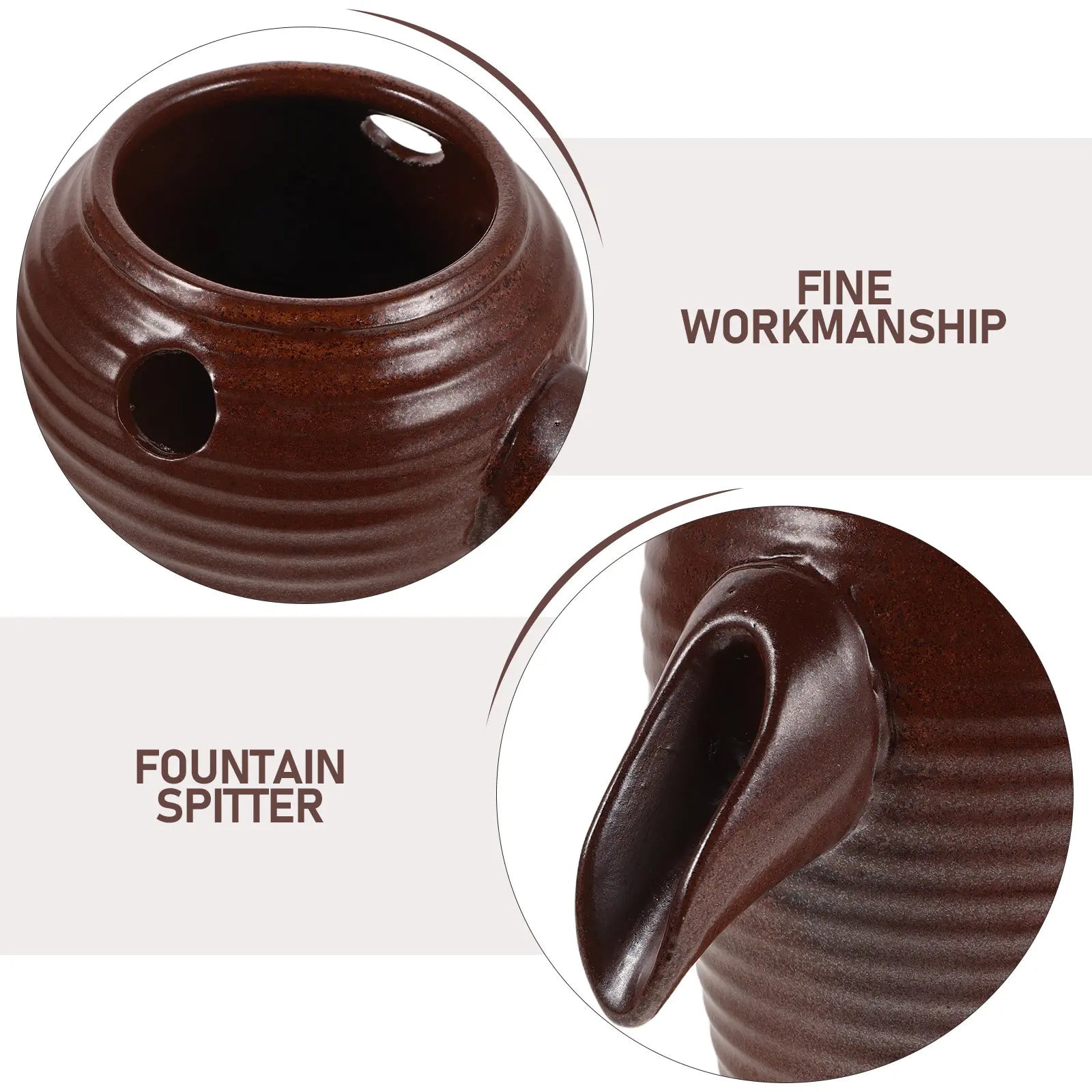 Ceramic Jar Water Fountain Spitter for Indoor Outdoor Use Circulating Waterfall Feature Garden Pond Aquarium Decor Zpaxo