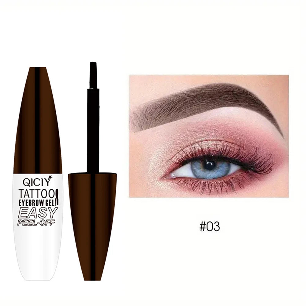 3 Color Semi Permanent Cream Peel-off Eyebrow Gel Quick-Drying Lasting Non-Fading Eyebrow Pencil Natural Brow Tattoo Tint Makeup Zpaxo Q537-103Gray Brown