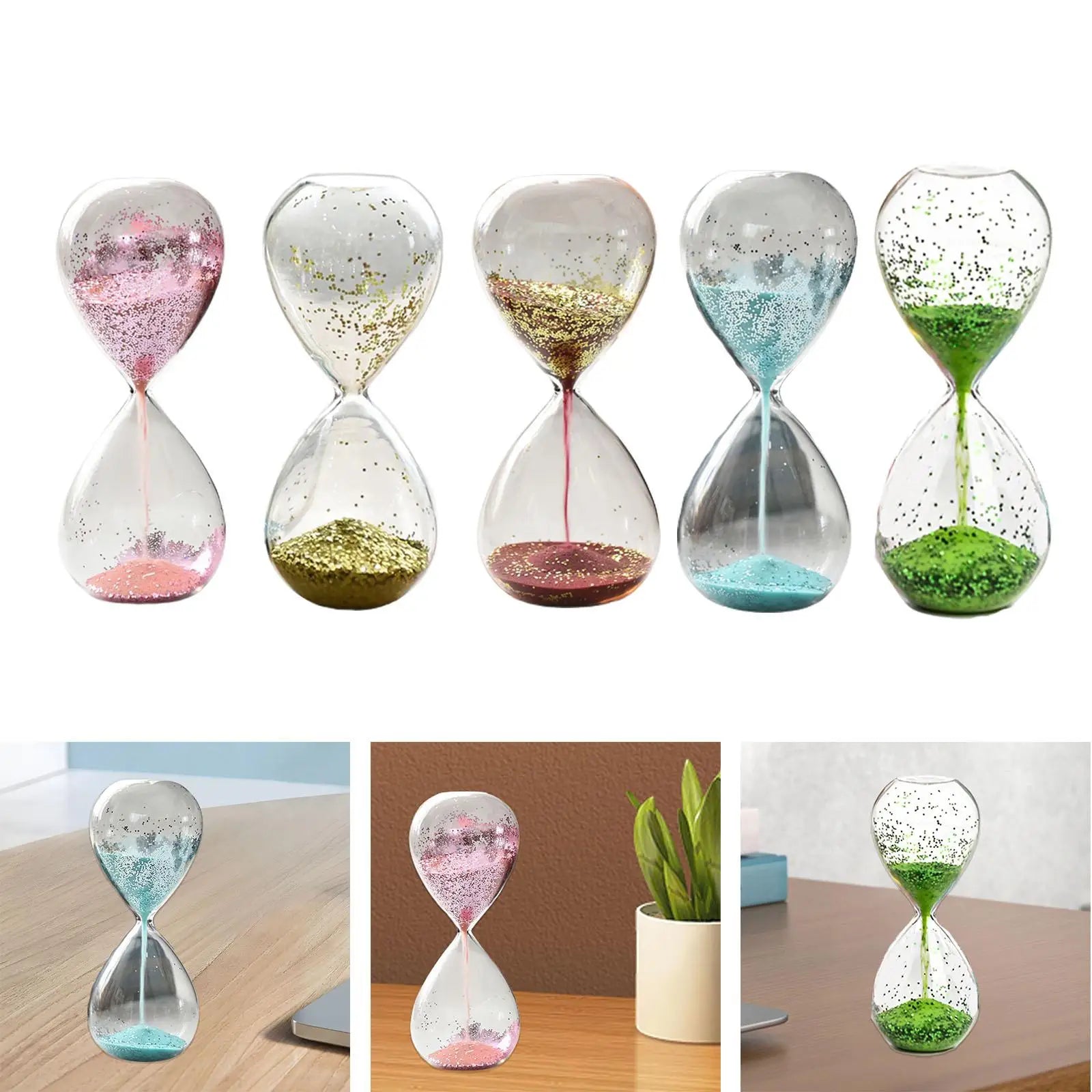 Glitter Sand Hourglass Timer – Desktop Ornament & Holiday Gift Decorative Hourglass Timer Zpaxo