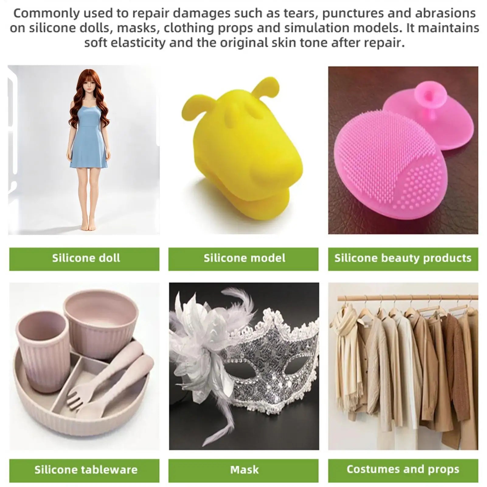 Skin-tone Silicone Adhesive Soft Crack Sealing Glue Doll Makeup Model