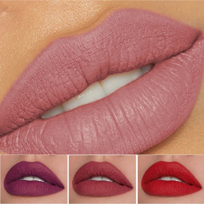 Matte Velvet Lipstick Waterproof Lasting Purple Tint Lip Gloss Non