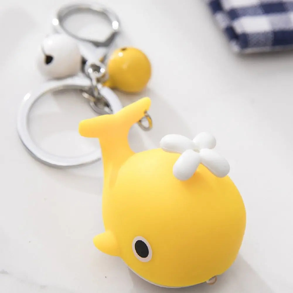 Creative Sounds Light Sea Whale Keychain with Sound Flashlight LED Whale Keyring Cartoon Luminous Animal LED Keychain Small Gift Zpaxo