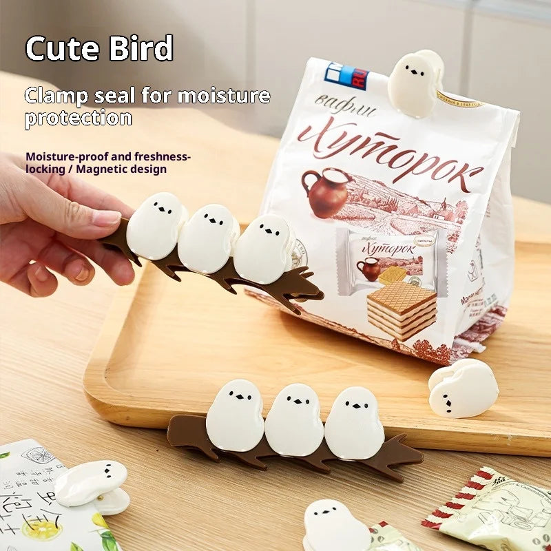 Cute Bird Magnetic Sealing Clip for Food Plastic Bags, Freshness Preservation Clip, Milk Powder Sealing Strip Snack Sealing Clip Zpaxo