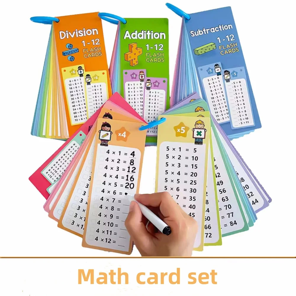 Math Addition Subtraction Multiplication Division Erasable Reusable