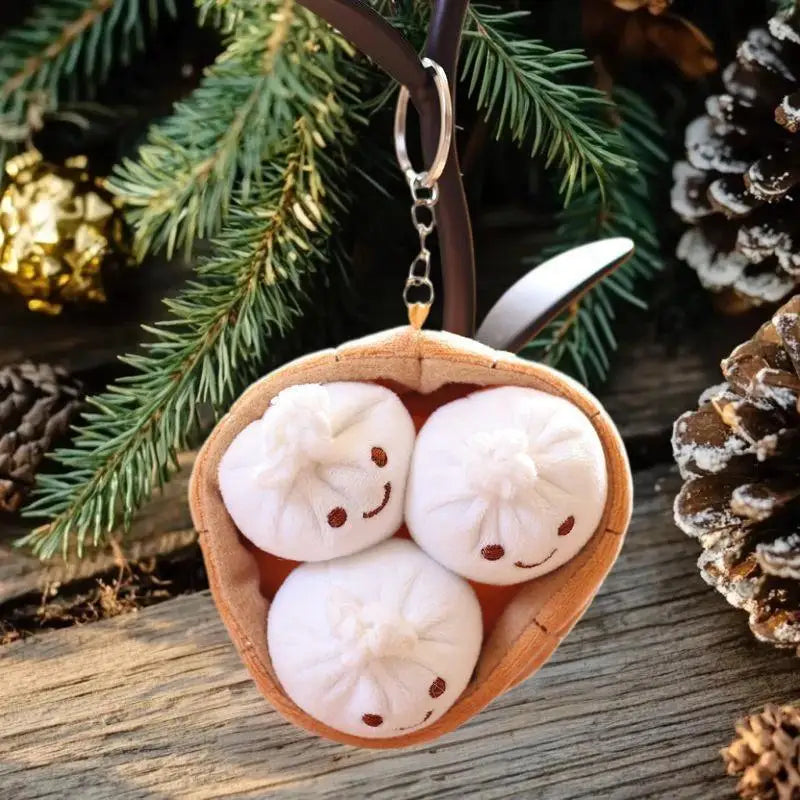 Birthday Present Idea Kawaii Xiaolongbao Keychain Soft Cartoon Bun Zpaxo