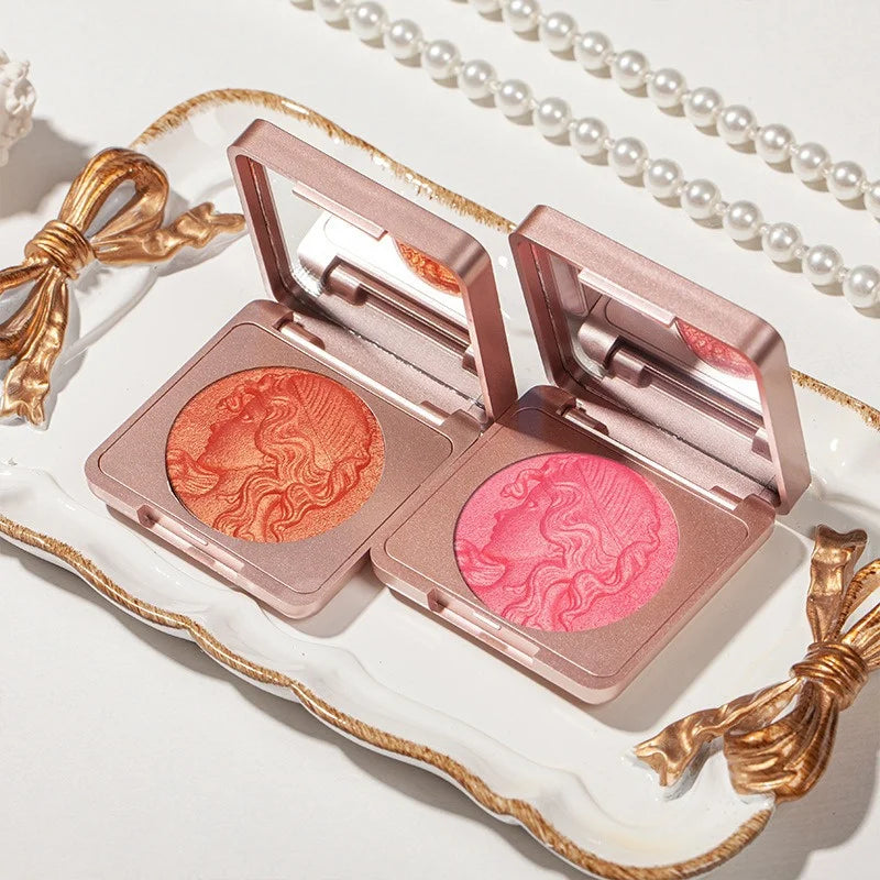 Highlighter Embossed Blush Glitter Facial Long-lasting Shimmer Powder Zpaxo