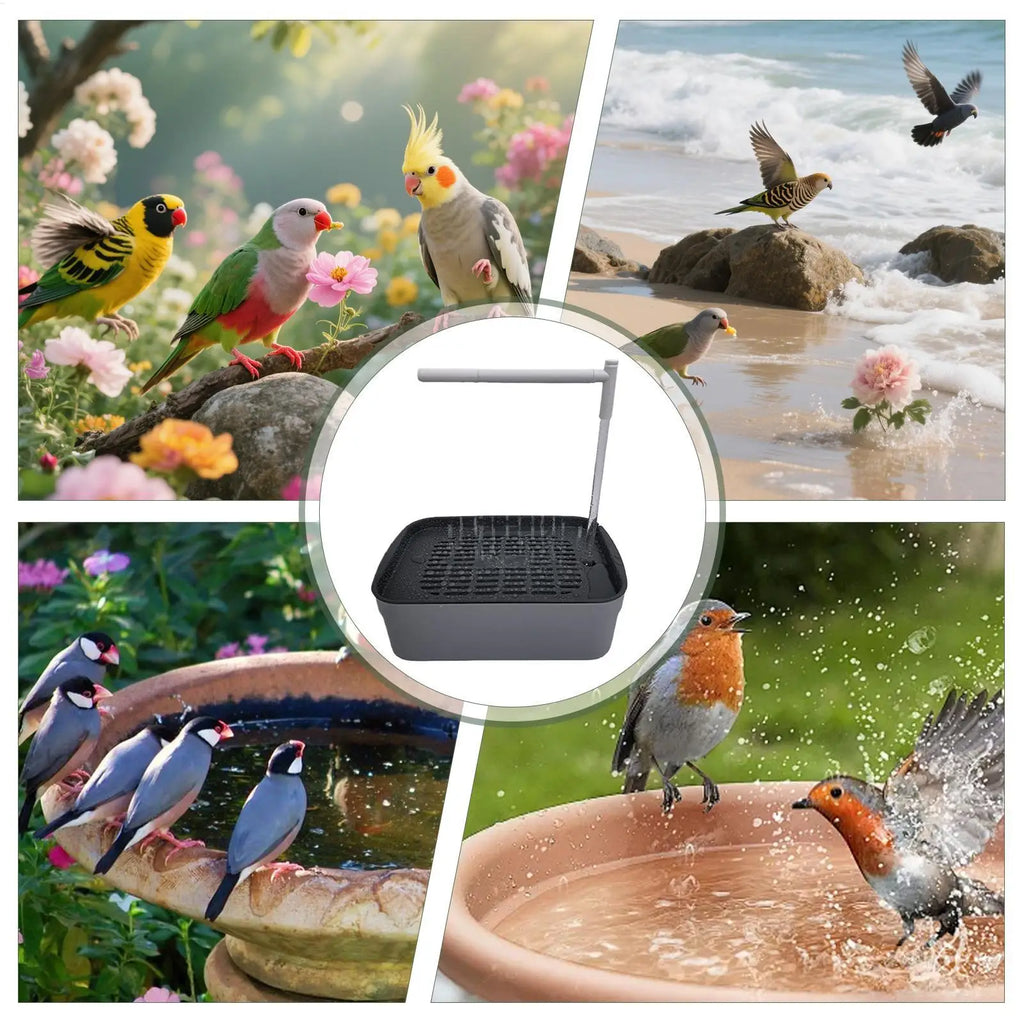 Parrot Bath Automatic Bird Bath Parrot Shower Rechargeable Tub with Circulating Faucet Pet Supplies Bathing Accessories Zpaxo