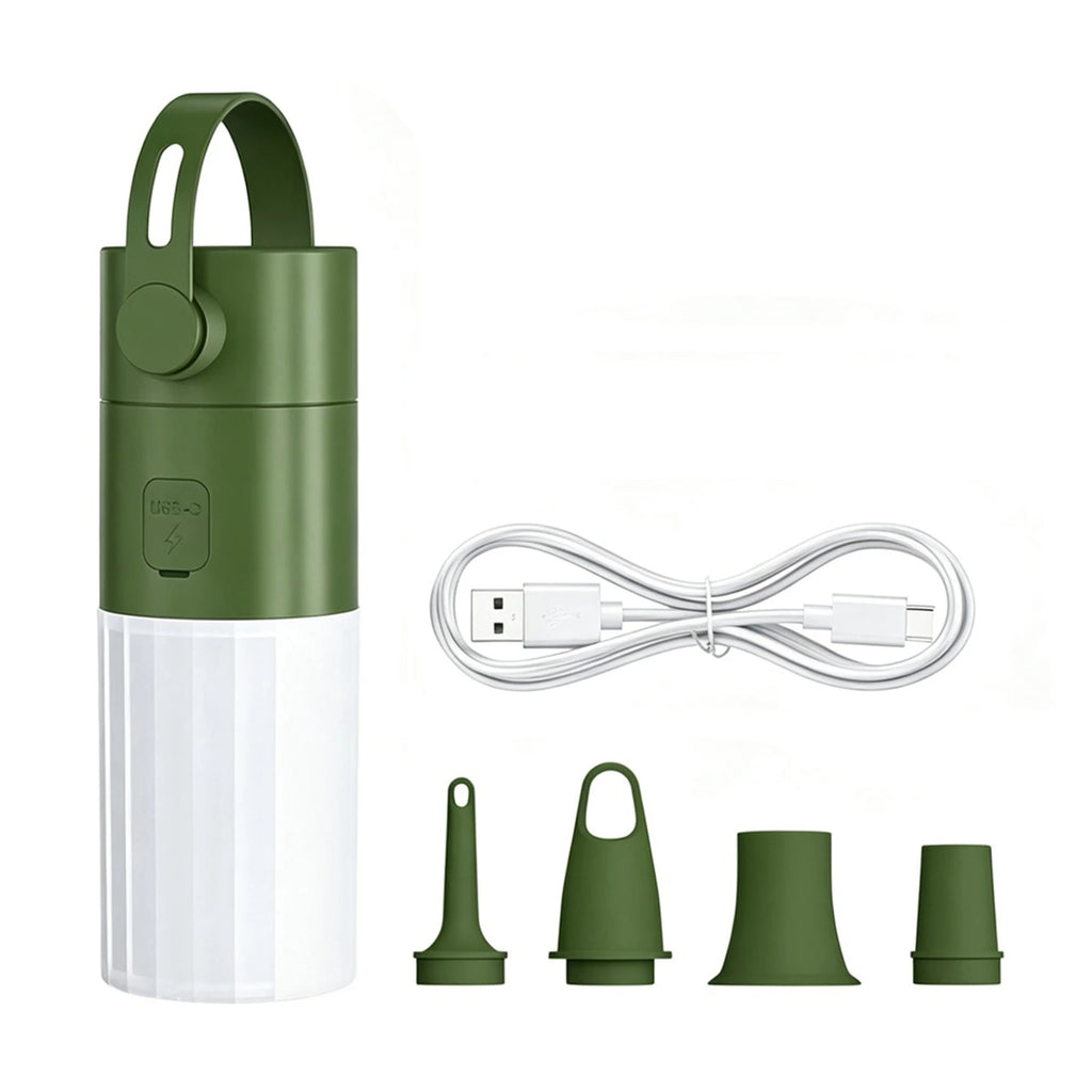 USB Rechargeable Air Pump Camping Light 4 Nozzles Electric Tiny Pool