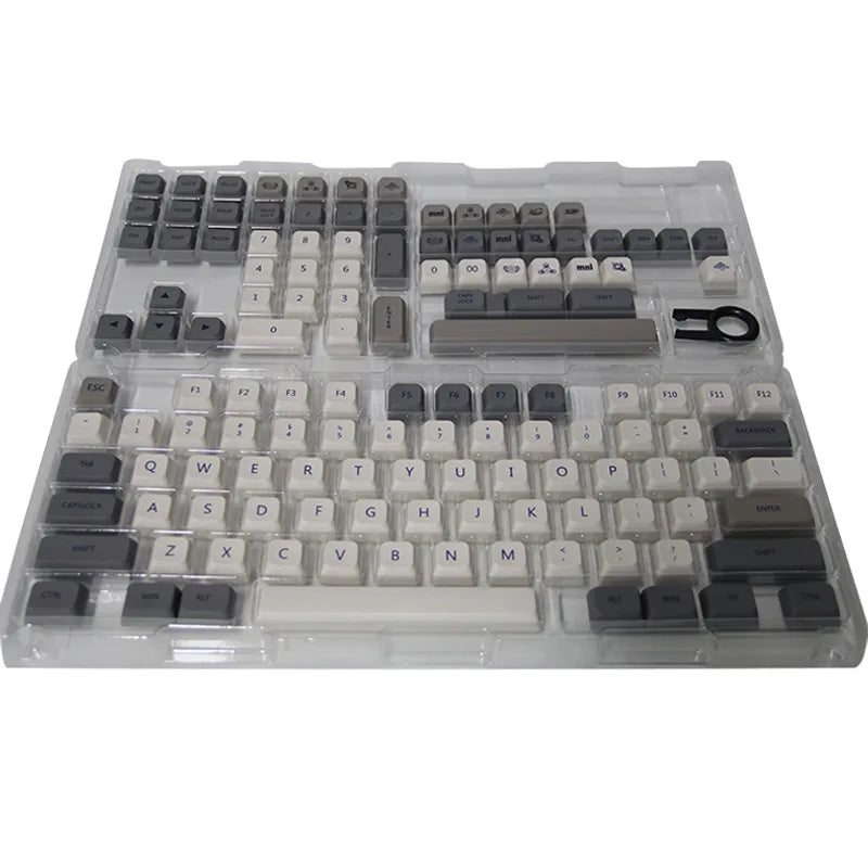 XDA Profile 133 PBT Keycap DYE-SUB Personalized Minimalist White Gray Zpaxo English