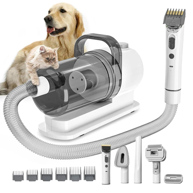 6 In 1 Pets Grooming Kits & Dog Hair Vacuum Powerful Suction for Long or Short Hair Dog Shavers Pet Vacuum Groomer for Dogs Cats Zpaxo