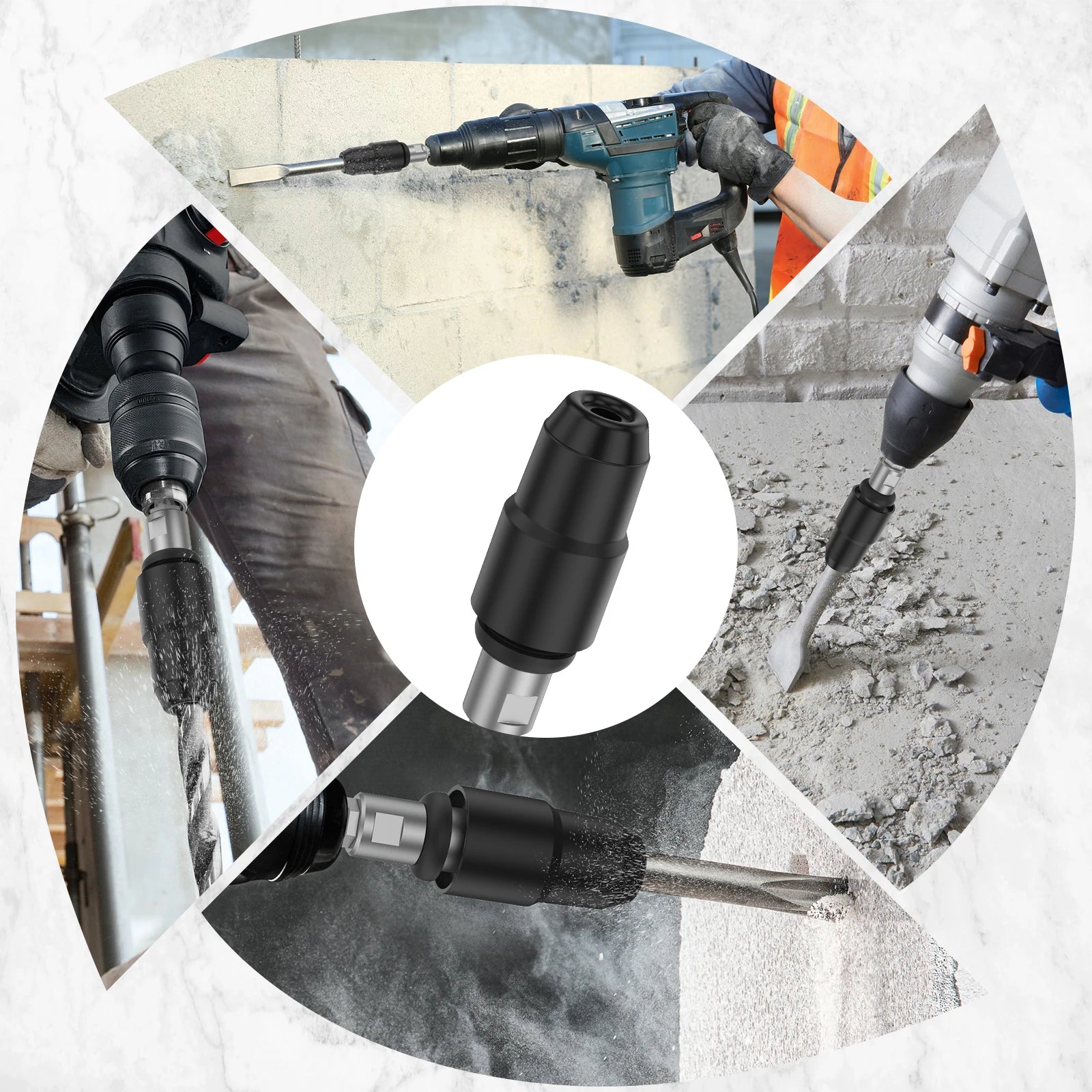 Carbon Steel Drill Bit Adapter for Rotary Hammer Drills Labor Saving Converter Shank Tool Drill Bit Adapter for Concrete and Zpaxo
