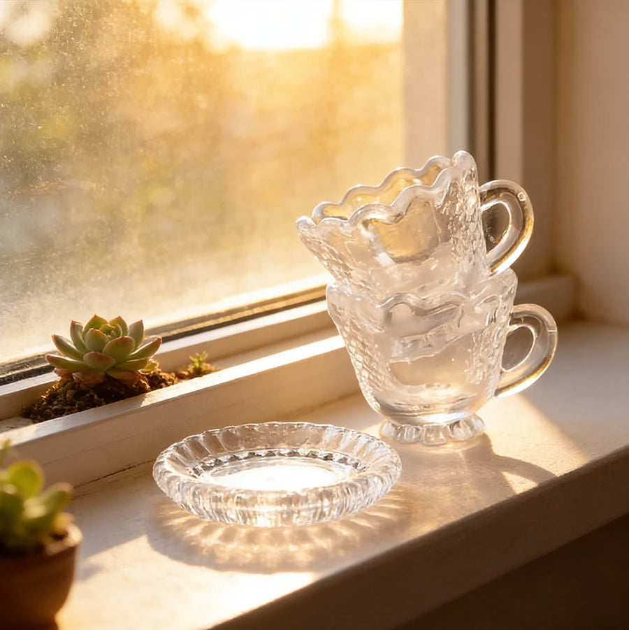 Clear Miniature Coffee Cup Set – Dollhouse & Fairy Garden
