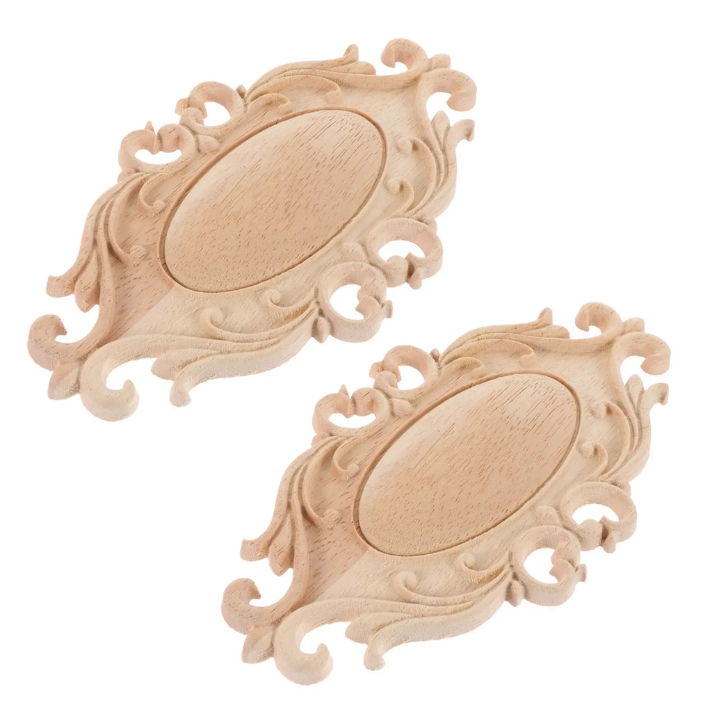 Wood Carved Decal Decor Light Compact Wooden Applique Furniture