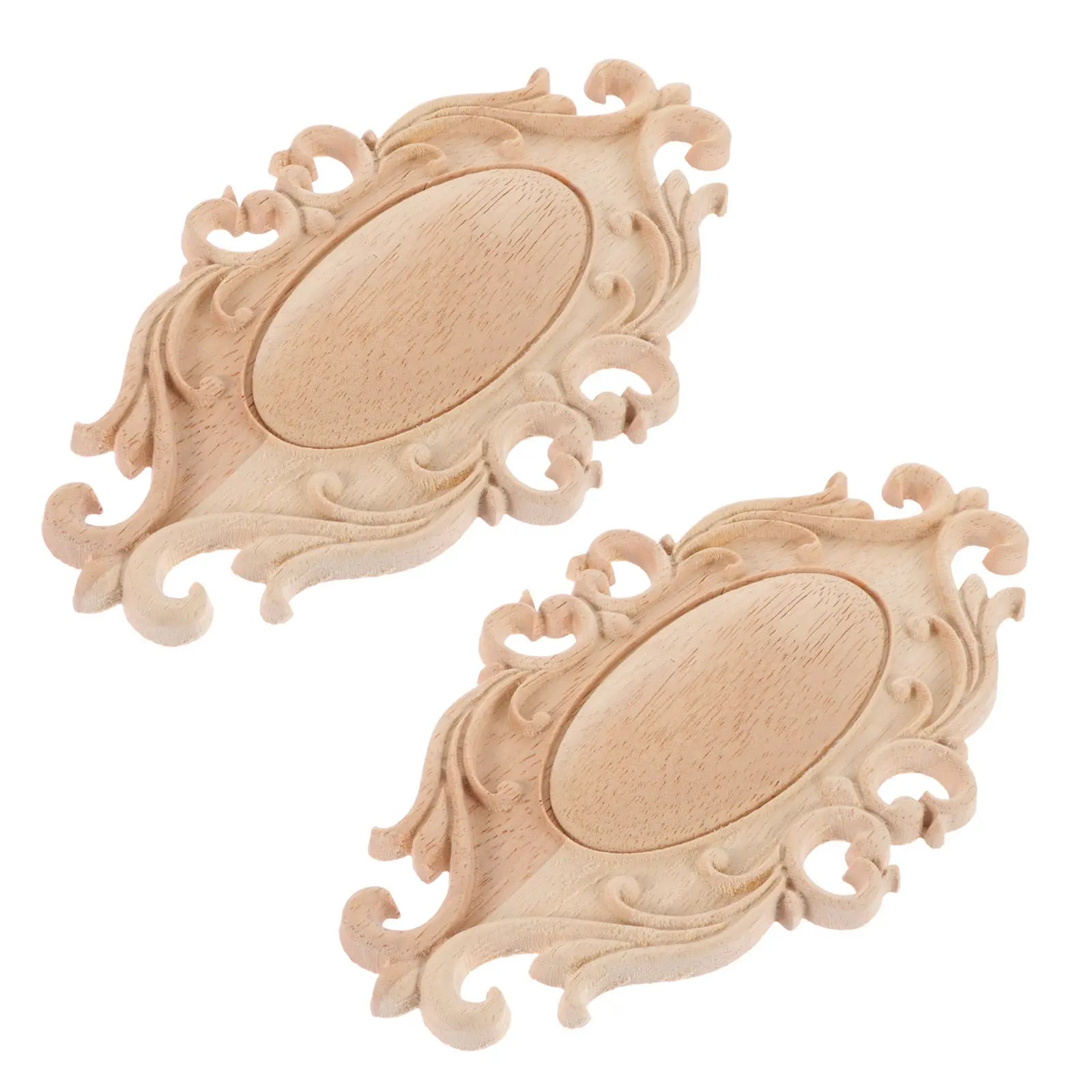 Wood Carved Decal Decor Light Compact Wooden Applique Furniture