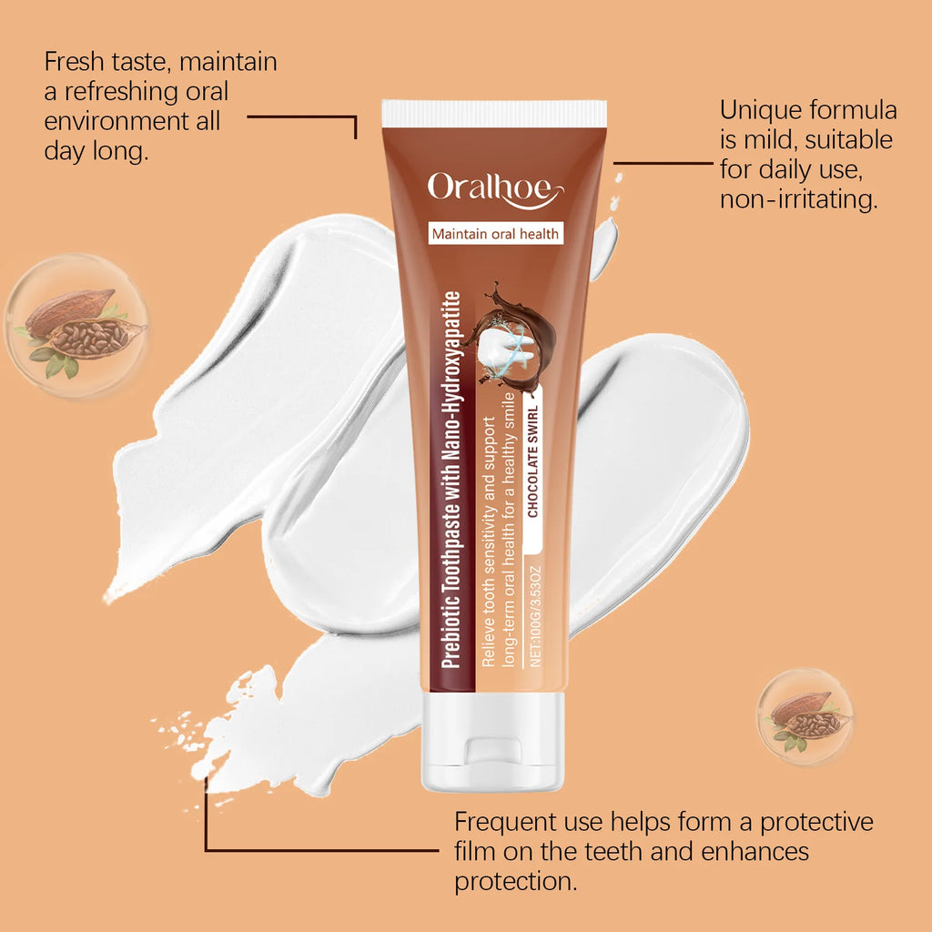 Chocolate Prebiotic Whitening Toothpaste – Sensitivity Relief Whitening Toothpaste Zpaxo