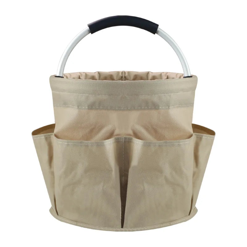 17L Foldable Basket – Beach, Picnic & Cleaning Storage Caddy Foldable Storage Basket Zpaxo khaki