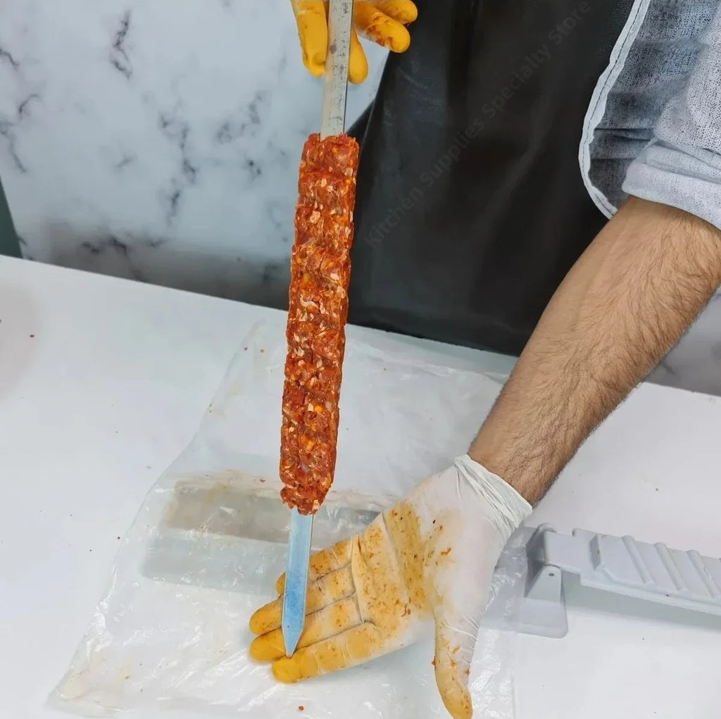 Single Row Kebab Maker Bbq Meat Skewer Machine Press Reusable Plastic