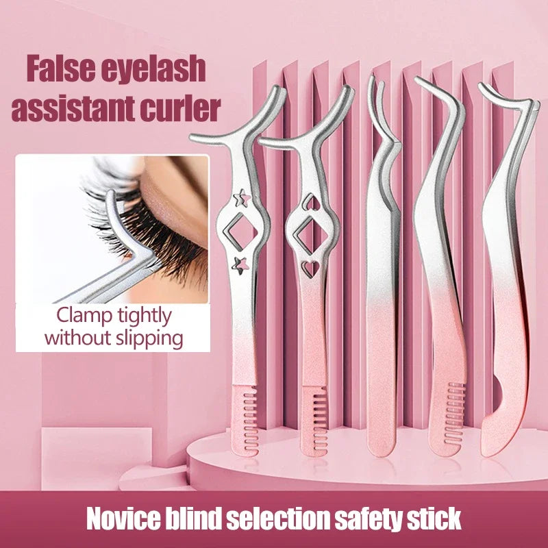 Gradient Eyelash Tweezers Stainless Steel Professional Pincet Lashes