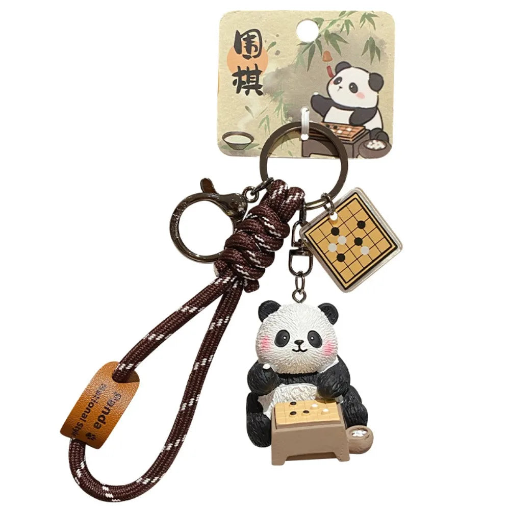 Lovely Cartoon Panda Keychain Chinese Style Bag Hanging Panda Dolls Pendant Ornaments Kawaii Car Key Ring Gifts Zpaxo Style 1