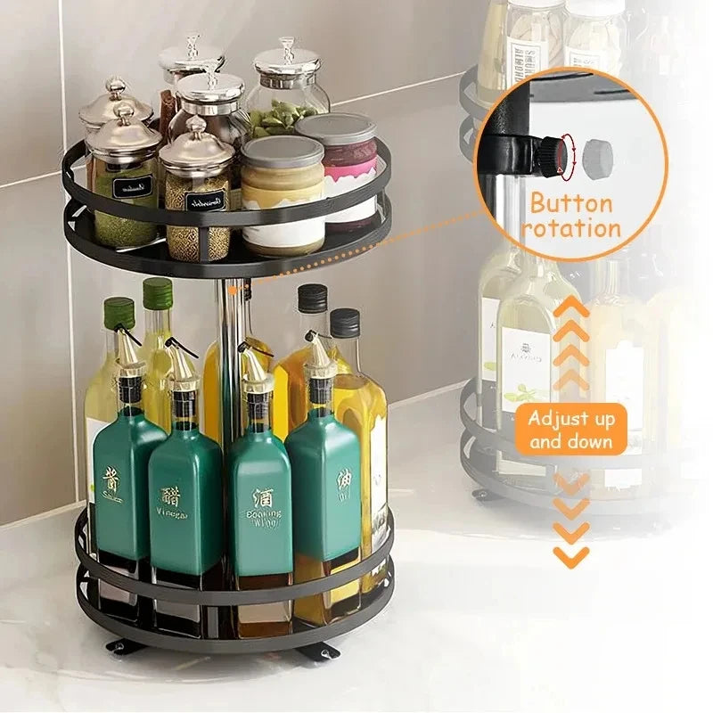 Rotatable Kitchen Storage Rack kitchen Accessories Spice Storage Rack Clean Storage 360 Degrees Rotatable Organizer Turntable Zpaxo