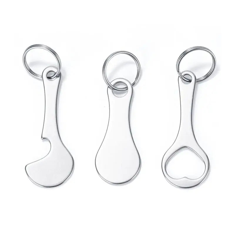 Shopping Trolley Keychain Cart Unlock Tools Quarter Stainless Steel