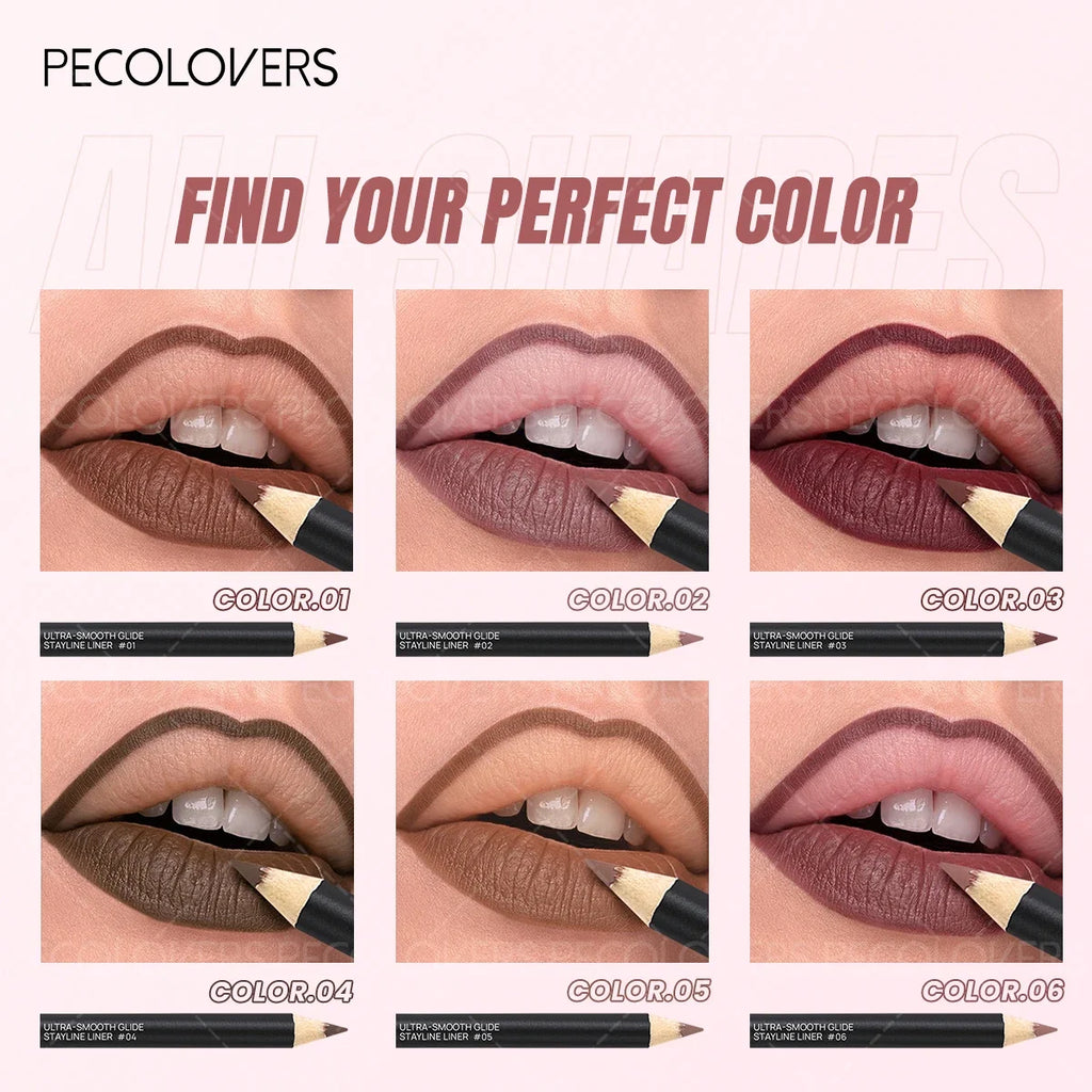 1PC Matte 2-in-1 Lip Pencil - Long-Lasting Waterproof, Pumpkin Spice Shade, Rich Colors for Christmas Zpaxo