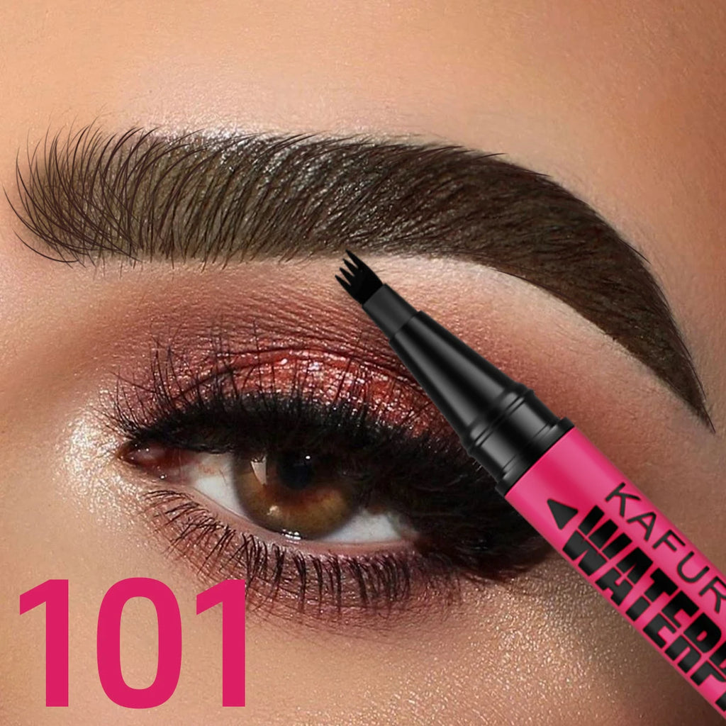 3-color Waterproof Eyebrow Pen Microblading Pencil 4 Split Head