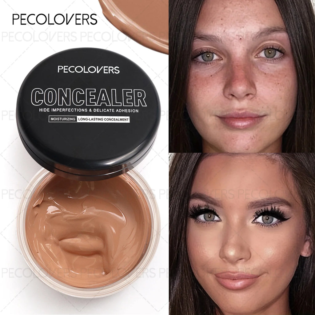 1Pc Pecolovers Waterproof & Sweatproof Concealer Cream, Long-Lasting Foundation Paste, Natural Finish, Full Coverage Zpaxo