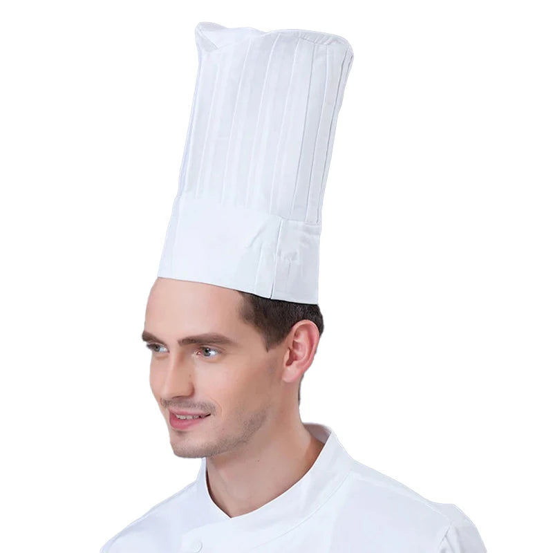 High22/29cm Cook Cap White Chef Hat Waiter Waitress Kitchen Work Hat Hotel Restaurant Canteen Bakery Baker Household Cooking Cap Zpaxo