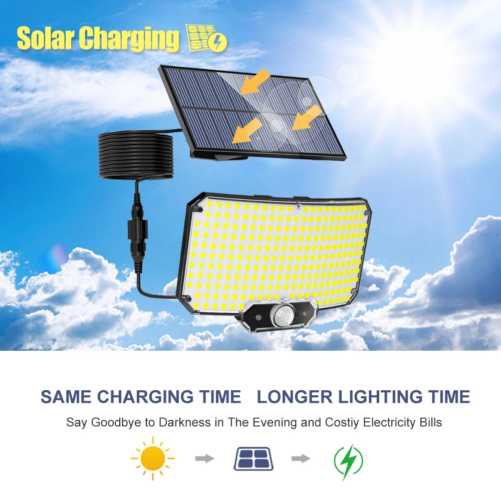 Solar Lights 234LED Solar Security Lights Outdoor Garden Motion Sensor 3 Modes Waterproof Split Solar Flood Wall Lights Garage Zpaxo