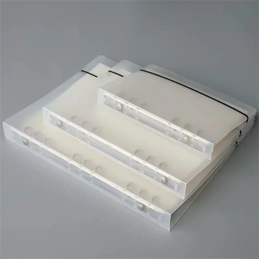 A6 Transparent Loose Leaf Binder Notebook Cover Zipper Bag Note Book