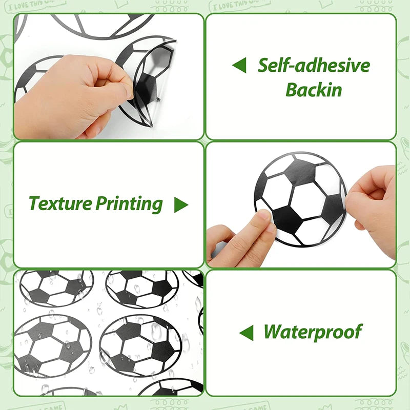 Football Soccer Wall Stickers Self-Adhesive Vinyl Wall Decals for Kids Sport Bedroom Refrigerator Sticker Home Decoration Zpaxo