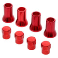 8-Pack Red Aluminum Tire Valve Stem Caps with Sleeves