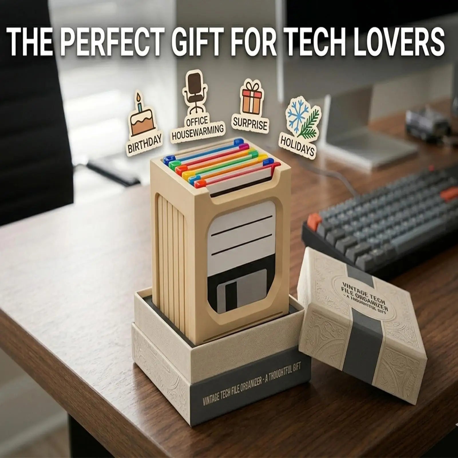 Retro Tech Coaster Holder Set Retro Aesthetic Storage Rack Drink Coasters Set for Computer Desk Office Home Bedroom Dorm Zpaxo