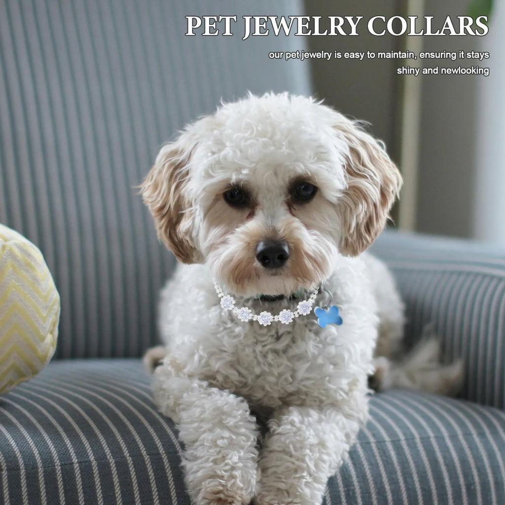 Pet Jewelry Necklace Collar Rhinestone Dog Cat Chain Adjustable Small