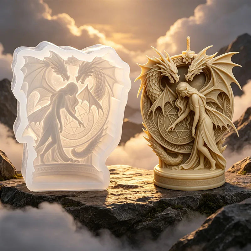 3D Human Sculpture Candle Silicone Mold Religious Virgin Angel Fairy Goddess Warrior Figure Aroma Soap Wax Craft Mold Home Decor Zpaxo