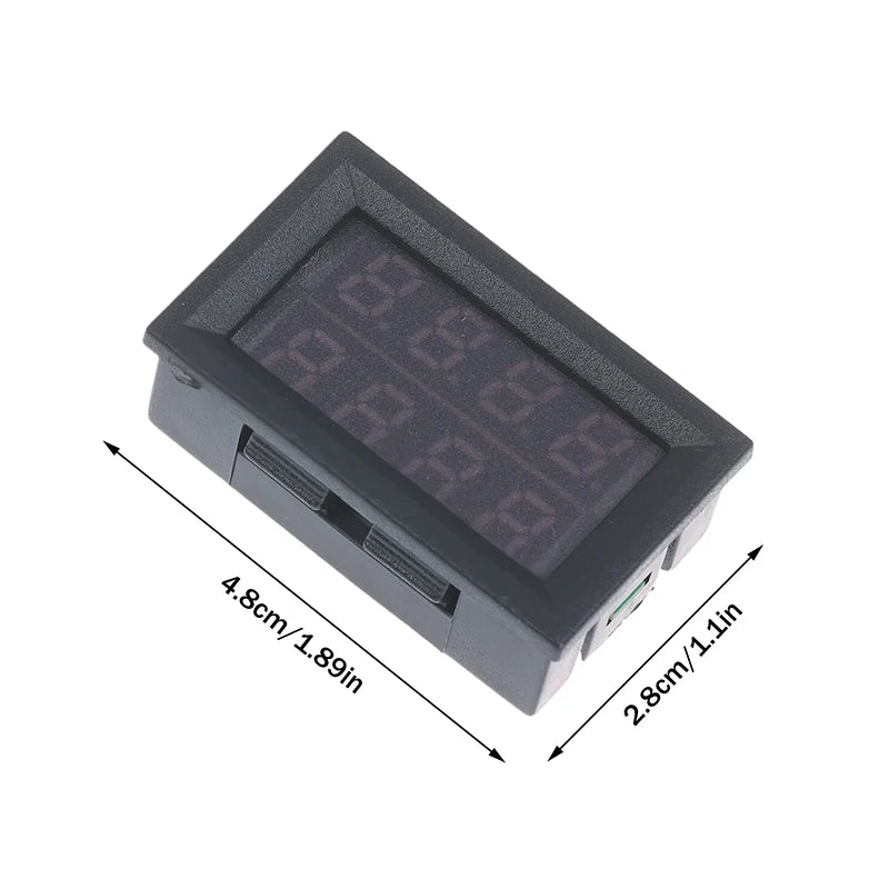 4 Digit 5 Wire Mini Digital Voltmeter Ammeter DC 100V 10A Dual LED Zpaxo