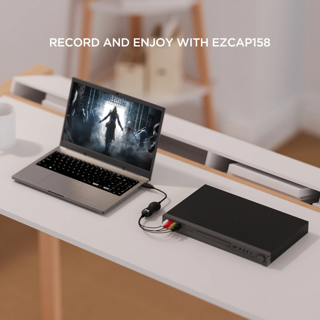 USB 2.0 UVC Video Capture Card VHS to Digital Converter Supports CVBS and S-Video Input Camcorder Game Player to PC Laptop Zpaxo